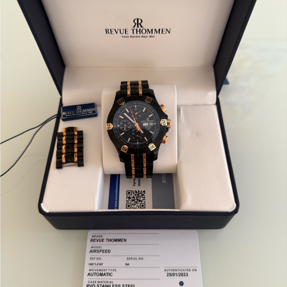 Black and Gold Chronograph Watch